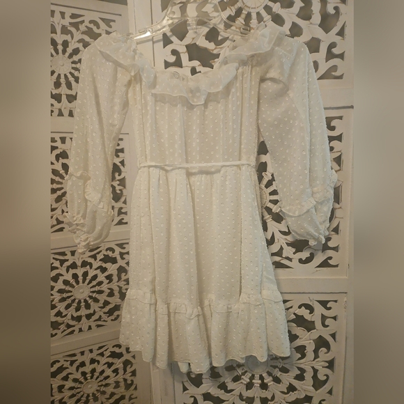 Polly White Ruffle Dress - Picture 5 of 6